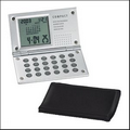 Engraved Pocket Calculator w/ Calendar & Alarm Clock (3 3/4"x2 1/4"x1/2")